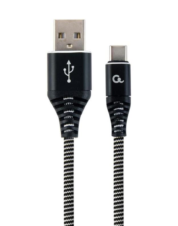 CABLE USB-C 1M BLACK/WHITE/CC-USB2B-AMCM-1M-BW GEMBIRD