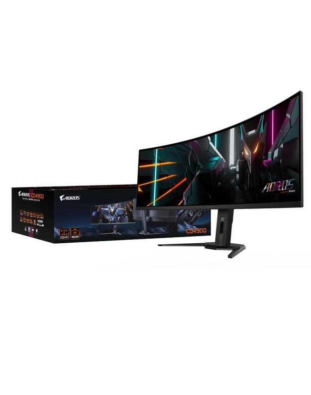 LCD Monitor|GIGABYTE|AORUS CO49DQ|49 |Gaming/Curved|5120x1440|32:9|144Hz|Matte|0.03 ms|Speakers|Swivel|Height adjustable|Tilt|Colour Black|AORUSCO49DQEK