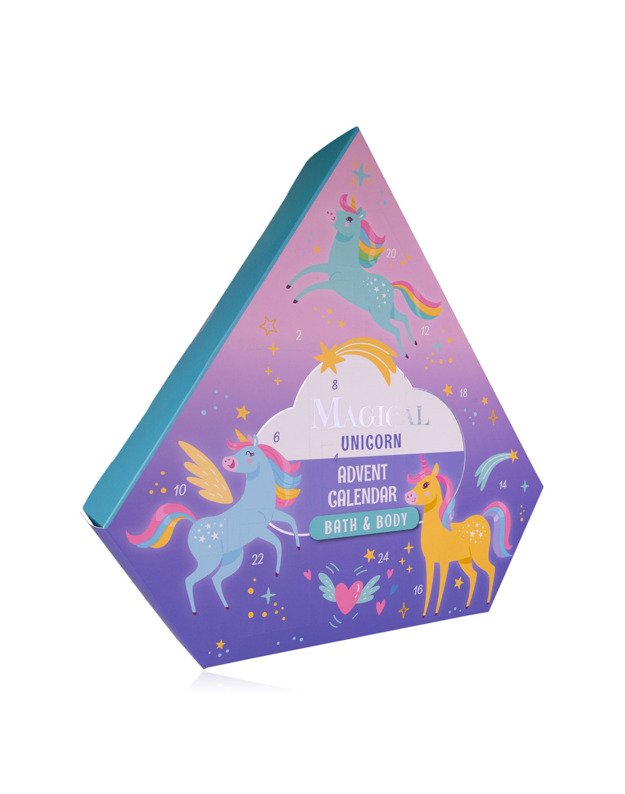 Advento kalendorius MAGICAL UNICORN & MERMAID diamond shape, 24 kosmetikos siurprizai