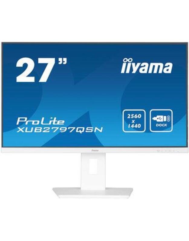 LCD Monitor|IIYAMA|27 |Business|Panel IPS|2560x1440|16:9|100Hz|Matte|1 ms|Speakers|Swivel|Pivot|Height adjustable|Tilt|Colour White|XUB2797QSN-W1