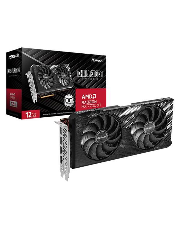 Graphics Card|ASROCK|AMD Radeon RX 7700 XT|12 GB|GDDR6|192 bit|PCIE 4.0 16x|Two and Half Slot Fansink|1xHDMI|3xDisplayPort|RX7700XTCL12GO