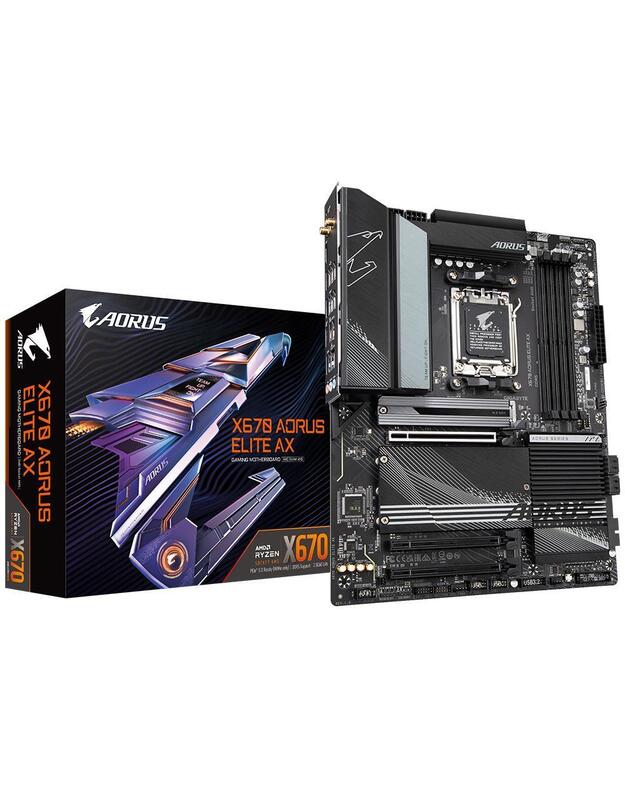 Mainboard|GIGABYTE|AMD X670|SAM5|ATX|Memory DDR5|Memory slots 4|1xPCI-Express 3.0 16x|1xPCI-Express 4.0 16x|4xM.2|1xHDMI|4xUSB 2.0|8xUSB 3.2|1xUSB-C|1xRJ45|3xAudio port|X670AORUSELITEAX1.3