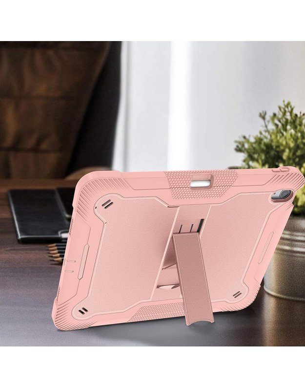 Techsuit Rugged TabShell iPad Air (2024) dėklas + ekrano apsauga, rožinė