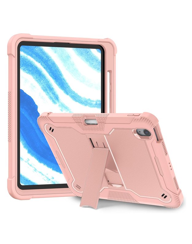 Techsuit Rugged TabShell iPad Air (2024) dėklas + ekrano apsauga, rožinė