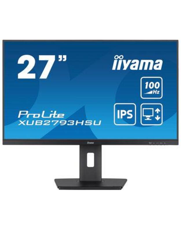 LCD Monitor|IIYAMA|27 |Business|Panel IPS|1920x1080|16:9|100Hz|Matte|1 ms|Speakers|Swivel|Pivot|Height adjustable|Tilt|Colour Black|XUB2793HSU-B6