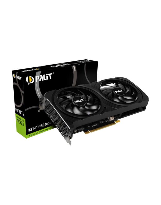 Graphics Card|PALIT|NVIDIA GeForce RTX 4060|8 GB|GDDR6|128 bit|PCIE 4.0 16x|GPU 1830 MHz|Dual Slot Fansink|2xHDMI|2xDisplayPort|NE64060019P1-1070L