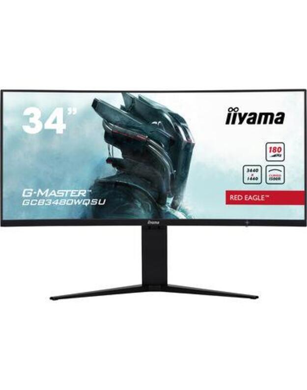 LCD Monitor|IIYAMA|34 |Gaming/Curved/21 : 9|Panel VA|3440x1440|21:9|180Hz|Matte|0.4 ms|Speakers|Height adjustable|Tilt|Colour Black|GCB3480WQSU-B1