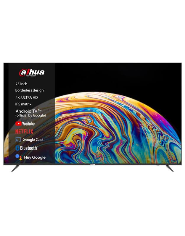 TV Set|DAHUA|75 |4K/Smart|3840x2160|Wireless LAN|Bluetooth|Android TV|Black|DHI-LTV75-SD400