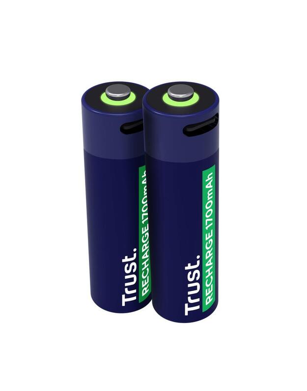 BATTERY RECH. LI-ION AA 1.5V/1700MAH USB-C 2P 25584 TRUST