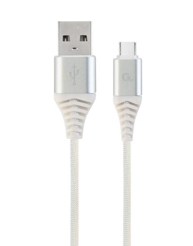 CABLE USB-C 2M SILVER/WHITE/CC-USB2B-AMCM-2M-BW2 GEMBIRD