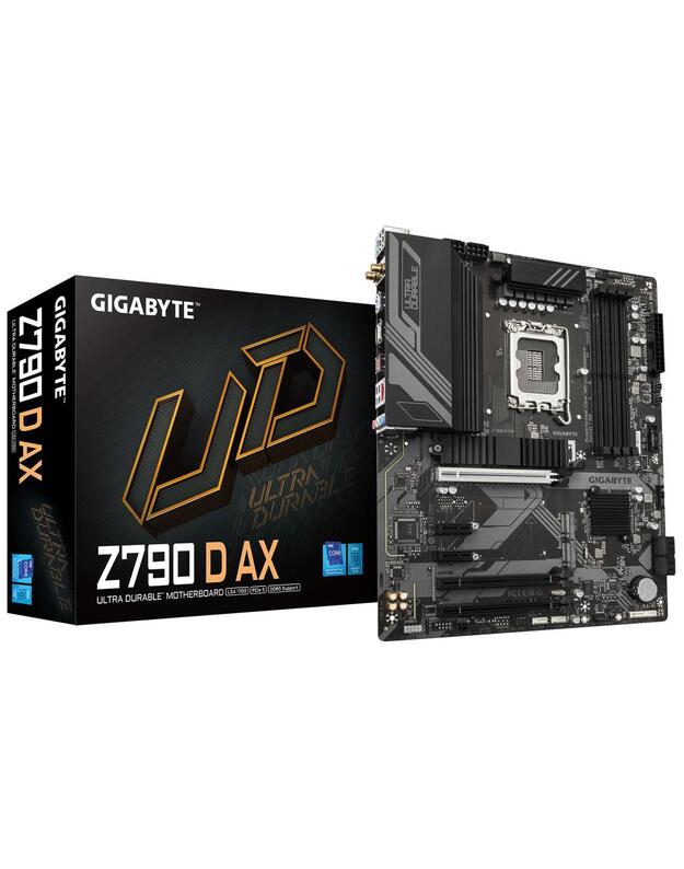 Mainboard|GIGABYTE|Intel Z790|LGA1700|ATX|Memory DDR5|Memory slots 4|2xPCI-Express 3.0 1x|1xPCI-Express 3.0 16x|1xPCI-Express 4.0 16x|1xPCI-Express 5.0 16x|3xM.2|1xHDMI|1xDisplayPort|2xUSB 2.0|5xUSB 3.2|1xUSB-C|1xPS/2|1xRJ45|3xAudio port|Z790DAX