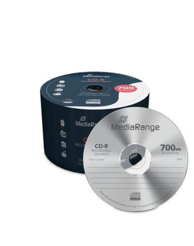 CD-R MEDIA 700MB 52X 50-PACK/MR207 MEDIARANGE