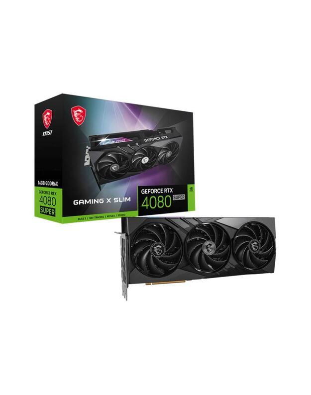 Graphics Card|MSI|NVIDIA GeForce RTX 4080 SUPER|16 GB|GDDR6X|256 bit|PCIE 4.0 16x|2xHDMI|2xDisplayPort|RTX4080SUPGAMXSLIM16G