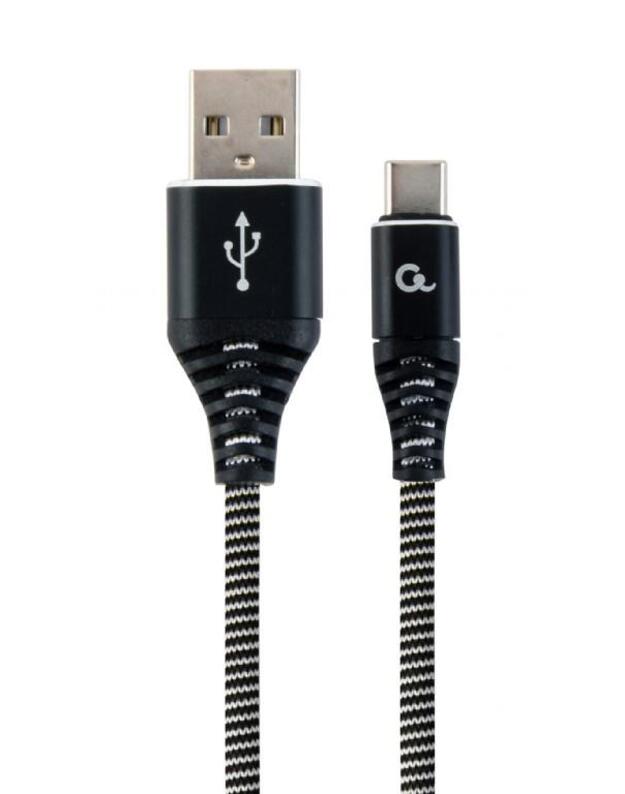 CABLE USB-C 2M BLACK/WHITE/CC-USB2B-AMCM-2M-BW GEMBIRD