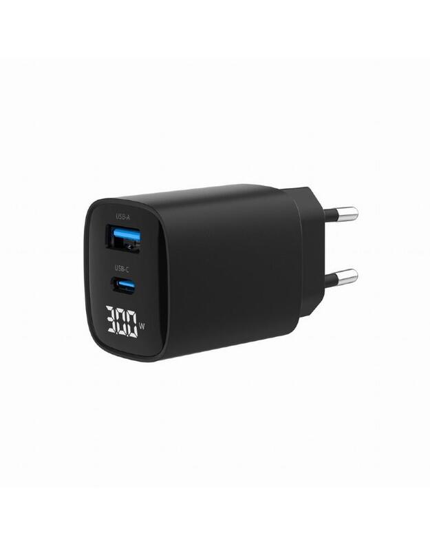 CHARGER USB 30W 2PORT/TA-UC-PDQC30LCD-BK-01 GEMBIRD