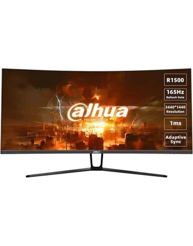 LCD Monitor|DAHUA|DHI-LM34-E330C|34 |Gaming/Curved/21 : 9|Panel VA|3440x1440|21:9|165Hz|1 ms|Tilt|Colour Black|LM34-E330C