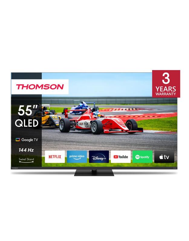 TV Set|THOMSON|55 |4K/Smart|QLED|3840x2160|Wireless LAN|Bluetooth|Google TV|Black|55QG7C14