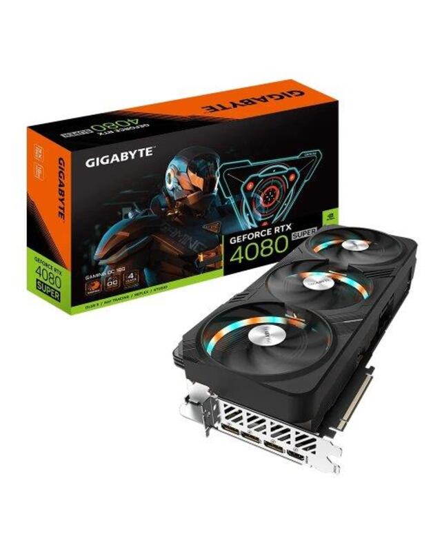 Graphics Card|GIGABYTE|NVIDIA GeForce RTX 4080 SUPER|16 GB|GDDR6X|256 bit|PCIE 4.0 16x|GPU 2595 MHz|Triple slot Fansink|1xHDMI|3xDisplayPort|GV-N408SGAMINGOC-16GD