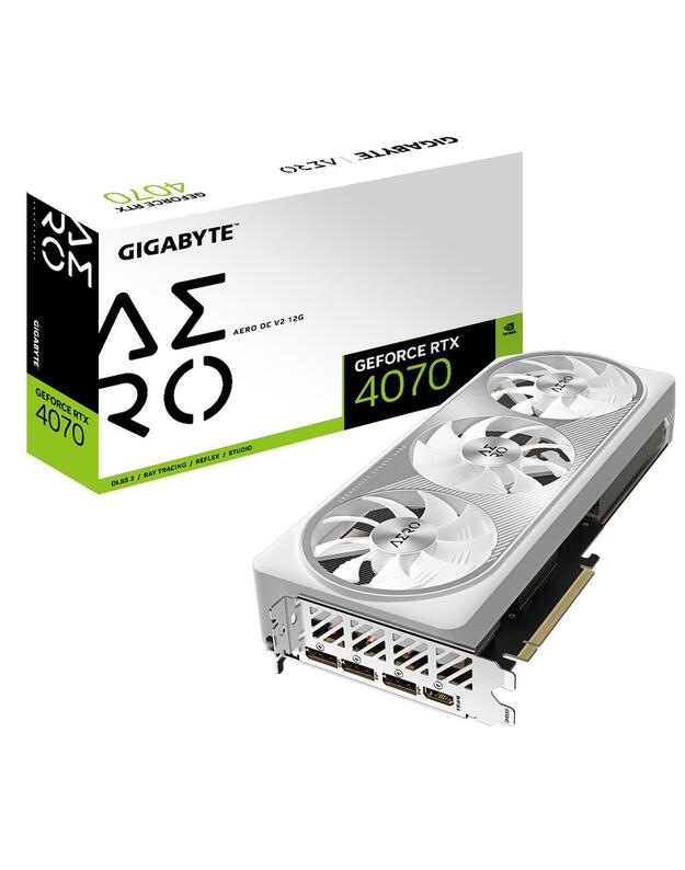 Graphics Card|GIGABYTE|NVIDIA GeForce RTX 4070|12 GB|GDDR6X|192 bit|PCIE 4.0 16x|GPU 2565 MHz|1xHDMI|3xDisplayPort|GV-N4070AERO_OCV2-12GD