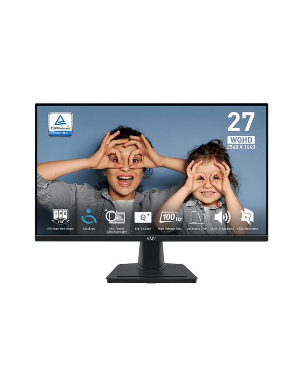 LCD Monitor|MSI|PRO MP275Q|27 |Panel IPS|2560x1440|16:9|100Hz|Matte|1 ms|Speakers|Tilt|Colour Black|PROMP275Q