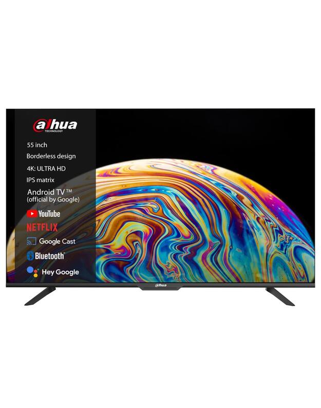 TV Set|DAHUA|55 |4K/Smart|3840x2160|Wireless LAN|Bluetooth|Android TV|Black|DHI-LTV55-SD400