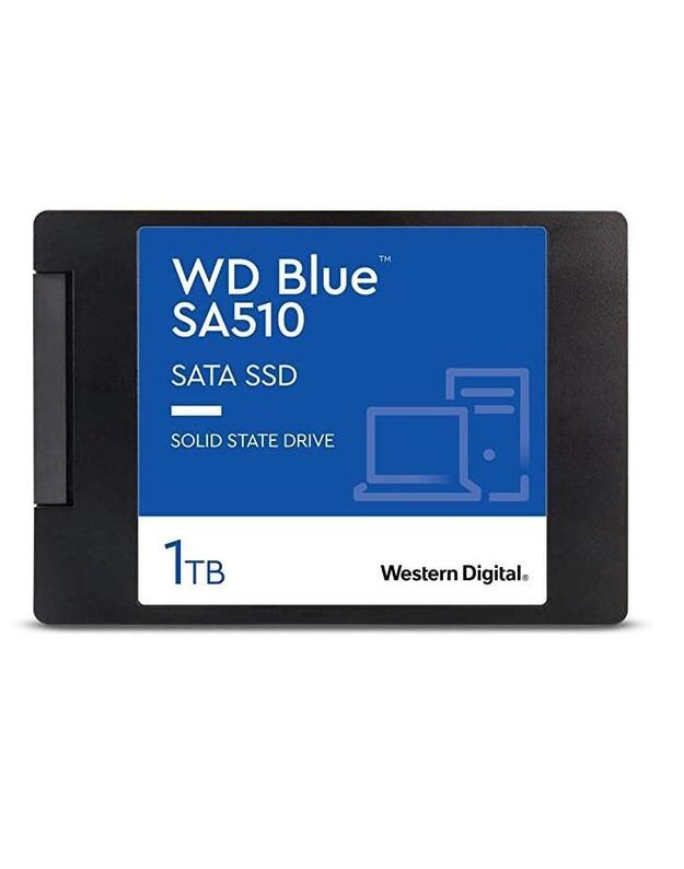 SSD|WESTERN DIGITAL|Blue SA510|1TB|SATA 3.0|Write speed 510 MBytes/sec|Read speed 560 MBytes/sec|2,5 |TBW 400 TB|MTBF 1750000 hours|WDS100T3B0A