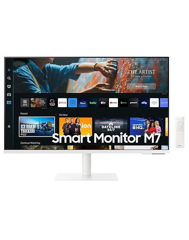 LCD Monitor|SAMSUNG|S27CM703UU|27 |TV Monitor/Smart/4K|Panel VA|3840x2160|16:9|60Hz|Matte|4 ms|Speakers|Swivel|Height adjustable|Tilt|Colour White|LS27CM703UUXDU