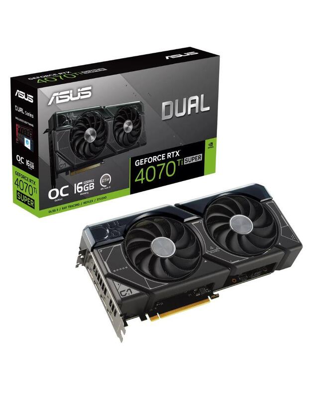 Graphics Card|ASUS|NVIDIA GeForce RTX 4070 Ti SUPER|16 GB|GDDR6X|256 bit|PCIE 4.0 16x|Dual Slot Fansink|1xHDMI|3xDisplayPort|DUAL-RTX4070TIS-O16G