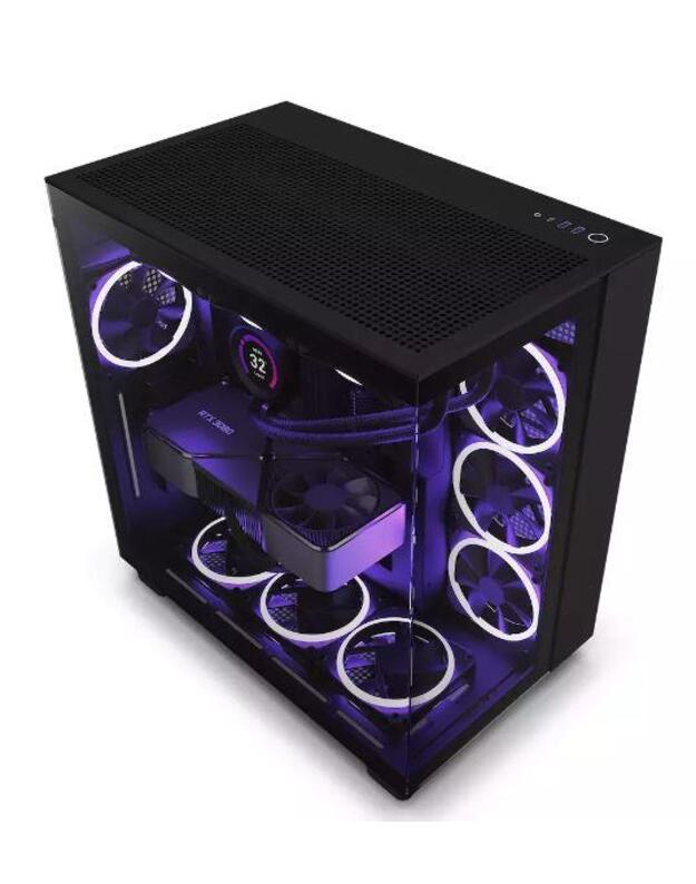 Case|NZXT|H9 FLOW|MidiTower|Case product features Transparent panel|Not included|ATX|MicroATX|MiniITX|Colour Black|CM-H91FB-01