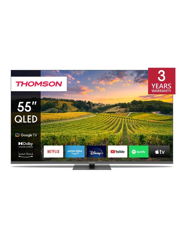 TV Set|THOMSON|55 |4K/Smart|QLED|3840x2160|Bluetooth|Google TV|55QG5C14