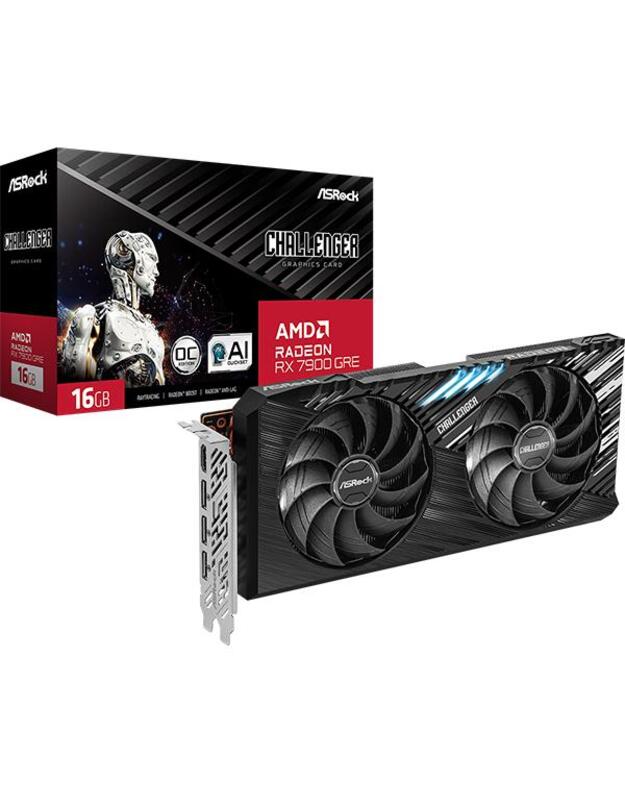 Graphics Card|ASROCK|AMD Radeon RX 7900 GRE|16 GB|GDDR6|256 bit|PCIE 4.0 16x|Dual Slot Fansink|1xHDMI|3xDisplayPort|RX7900GRECL16GO