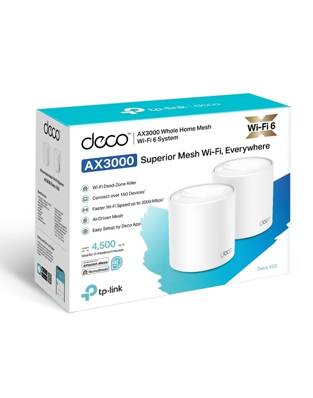 TP-Link Deco X50 (2-pack) WiFi 6 mesh maršrutizatorius