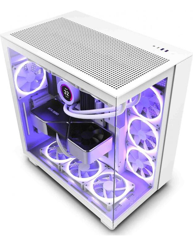 Case|NZXT|H9 FLOW|MidiTower|Case product features Transparent panel|Not included|ATX|MicroATX|MiniITX|Colour White|CM-H91FW-01