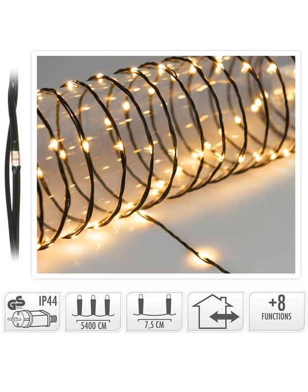 Led girlianda Christmas lights 720 LEDs, 54m, extra šiltai balta