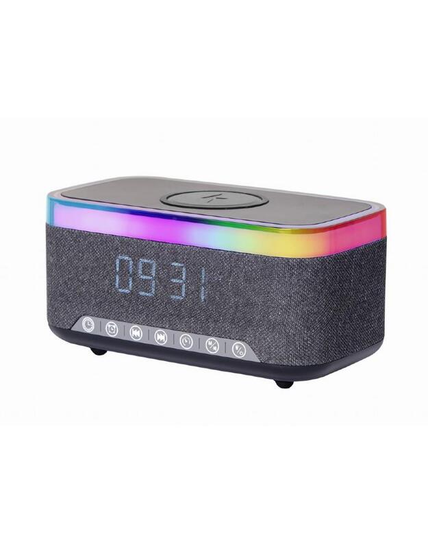 MOBILE CHARGER WRL&ALARM CLOCK/DAC-SPKBT-QC15-BK GEMBIRD