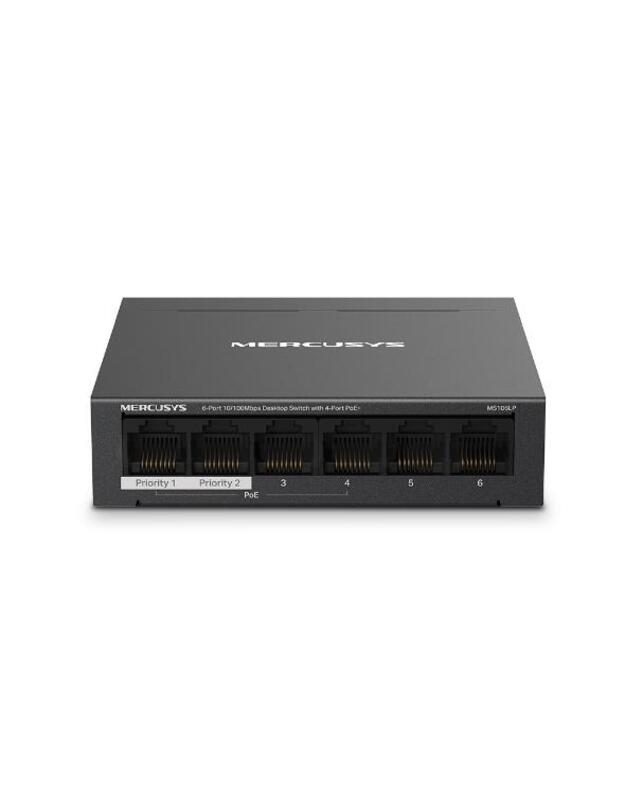 Switch|MERCUSYS|MS106LP|Desktop/pedestal|6x10Base-T / 100Base-TX|PoE+ ports 4|MS106LP