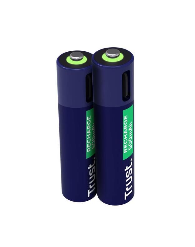 BATTERY RECH. LI-ION AAA 1.5V/500MAH USB-C 2PACK 25585 TRUST