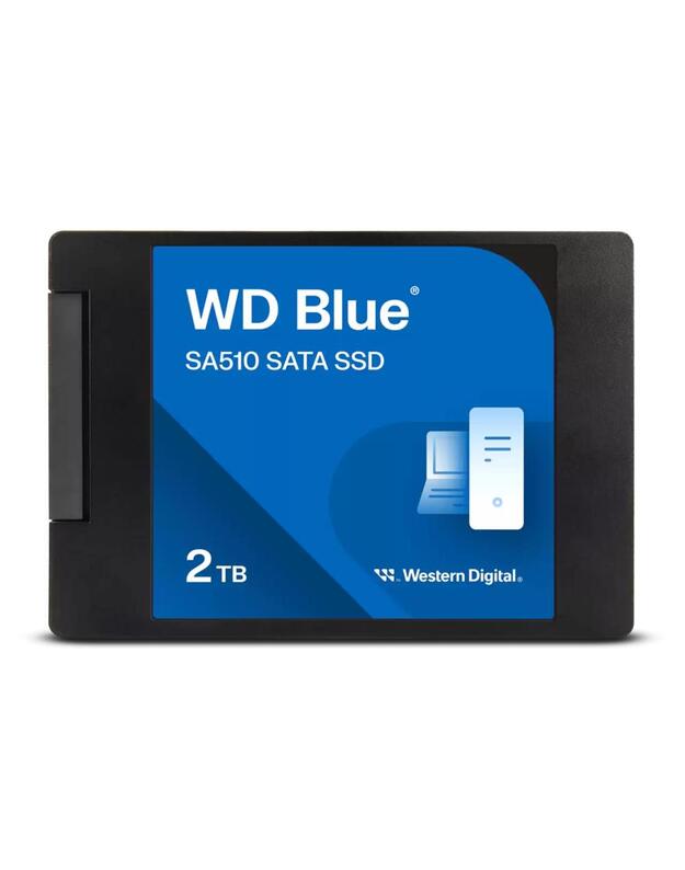 SSD|WESTERN DIGITAL|Blue SA510|2TB|SATA 3.0|Write speed 520 MBytes/sec|Read speed 560 MBytes/sec|2,5 |TBW 500 TB|MTBF 1750000 hours|WDS200T3B0A