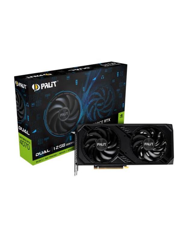 Graphics Card|PALIT|NVIDIA GeForce RTX 4070|12 GB|GDDR6|192 bit|PCIE 4.0 16x|GPU 1920 MHz|Dual Slot Fansink|1xHDMI|3xDisplayPort|NE64070019K9-1048D