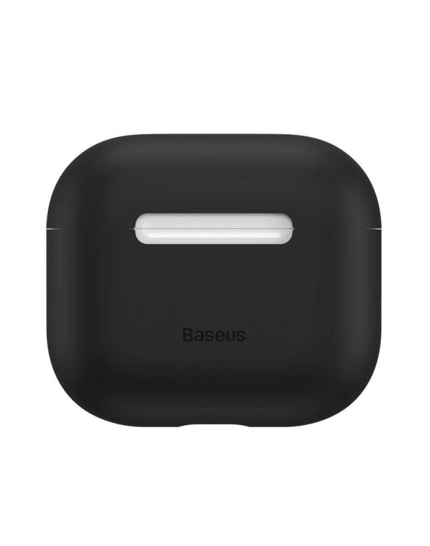 Baseus apsauginis dėklas Apple iPod ausinėms su greitu Qi įkrovimu, juodas