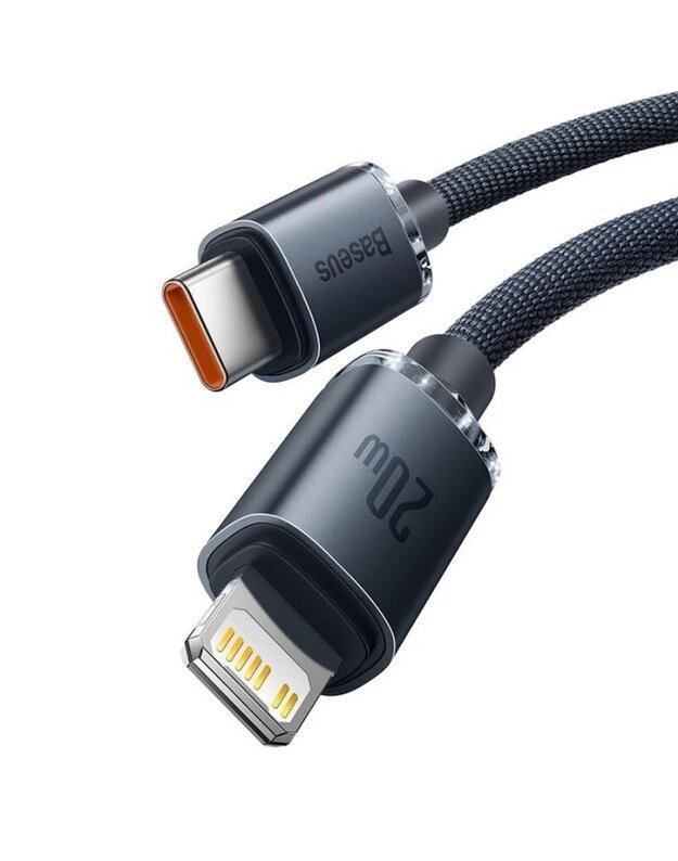 „Baseus Type-C“ – „Lightning Cable“, „Crystal Shine“ serijos greito įkrovimo laidas, 20 W 2 m, juodas (CAJY000301)