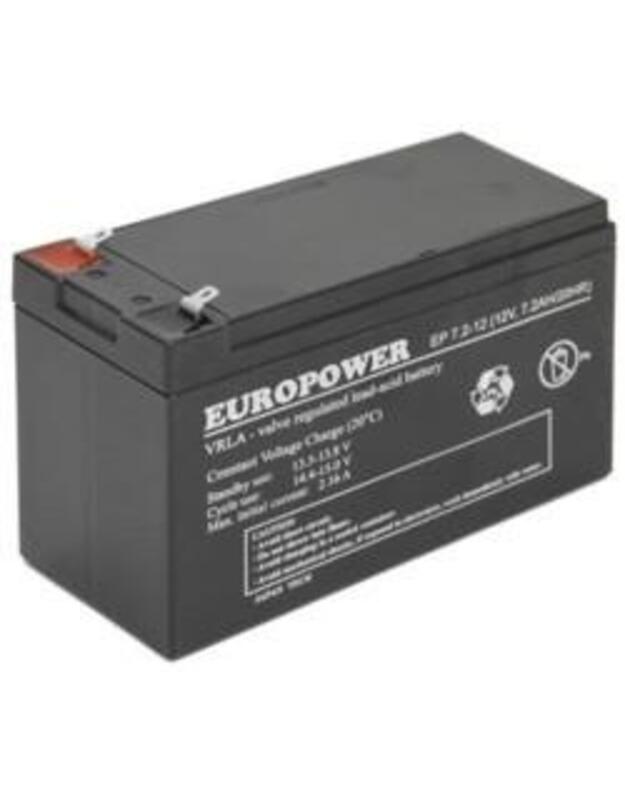 BATTERY 12V 7.2AH VRLA/EP7.2-12 T2 EUROPOWER EMU