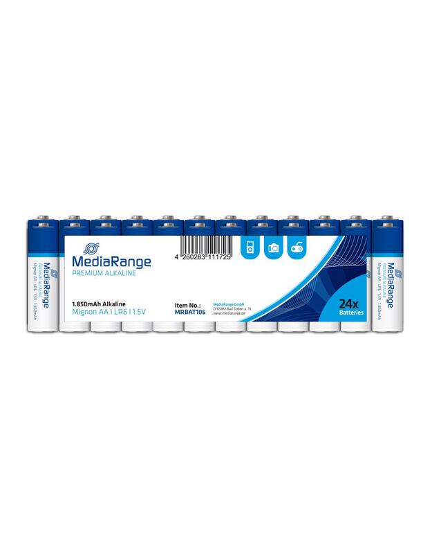 BATTERY ALKALINE AA 1.5V/24PCS MRBAT106 MEDIARANGE