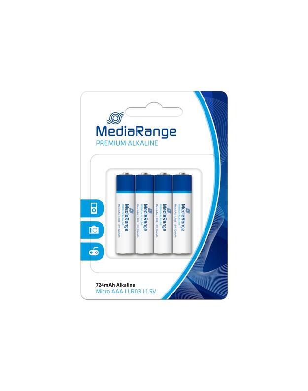 BATTERY ALKALINE AAA 1.5V/4PCS MRBAT101 MEDIARANGE