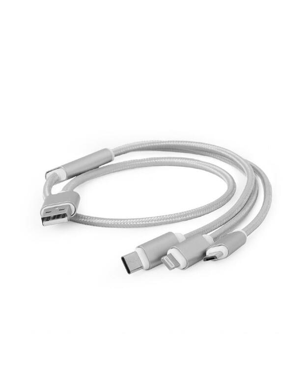 CABLE USB CHARGING 3IN1 1M/SILV CC-USB2-AM31-1M-S GEMBIRD