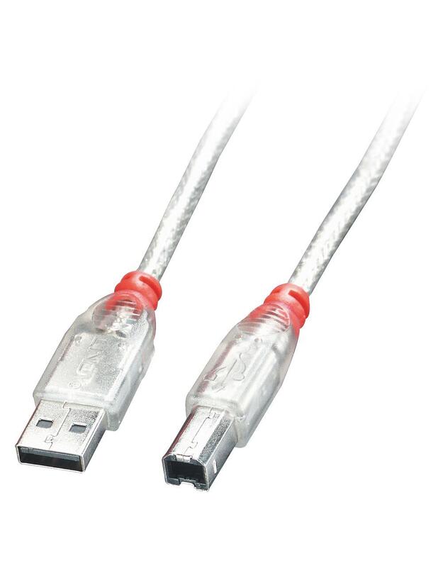 CABLE USB2 A-B 0.2M/TRANSPARENT 41750 LINDY