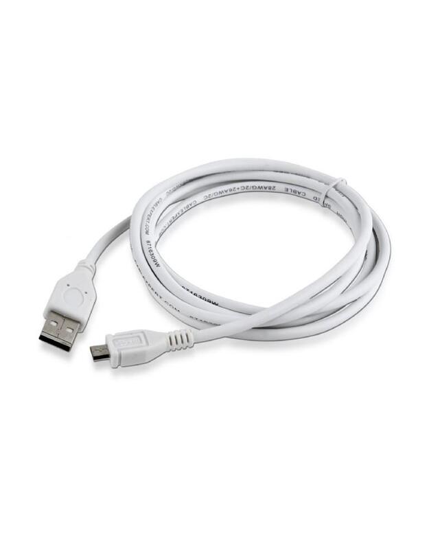 CABLE USB2 A PLUG/MICRO B 1.8M/WHITE CCP-MUSB2-AMBM-6 GEMBIRD