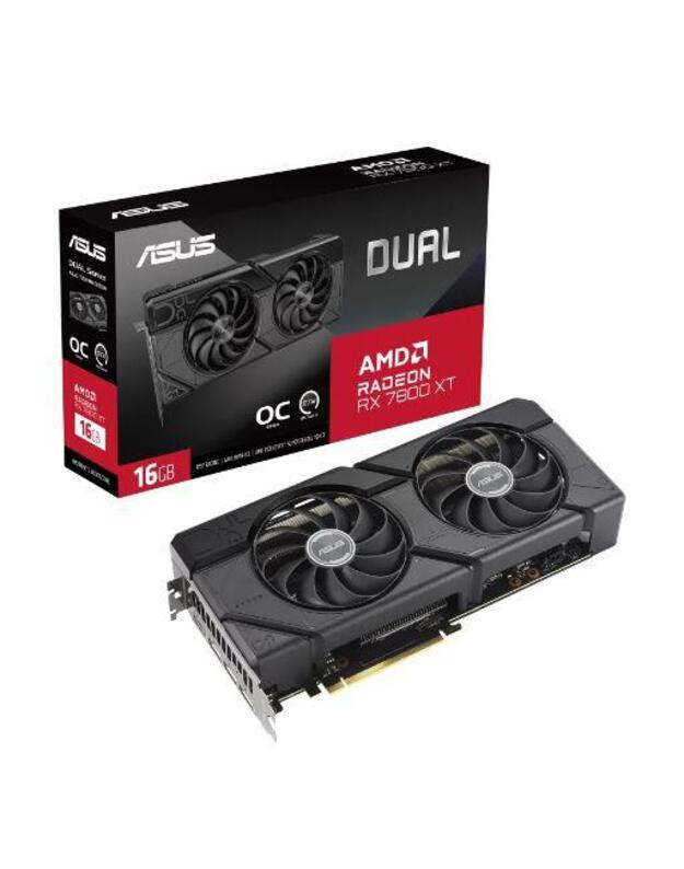 Graphics Card|ASUS|AMD Radeon RX 7800 XT|16 GB|GDDR6|256 bit|PCIE 4.0 16x|Dual Slot Fansink|1xHDMI|3xDisplayPort|DUAL-RX7800XT-O16G