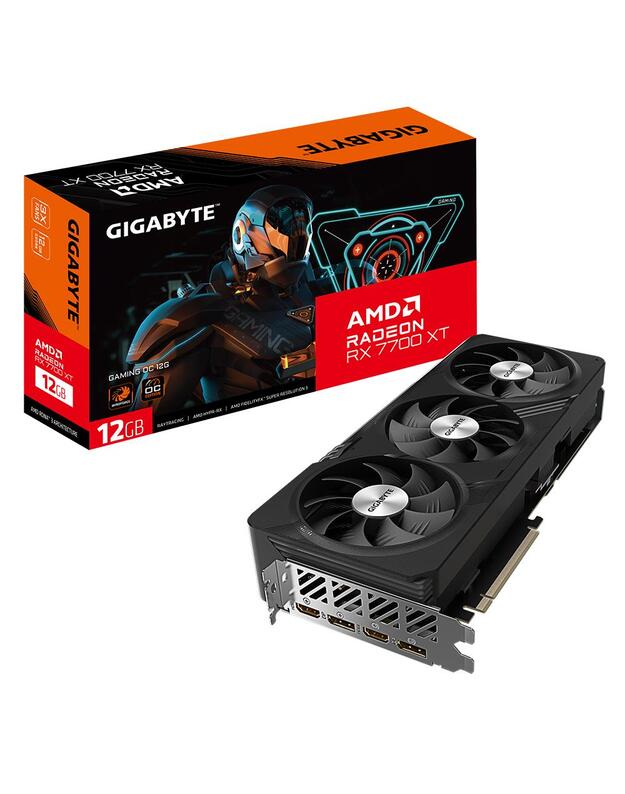 Graphics Card|GIGABYTE|AMD Radeon RX 7700 XT|12 GB|GDDR6|192 bit|PCIE 4.0 16x|2xHDMI|2xDisplayPort|GV-R77XTGAMINGOC-12GD