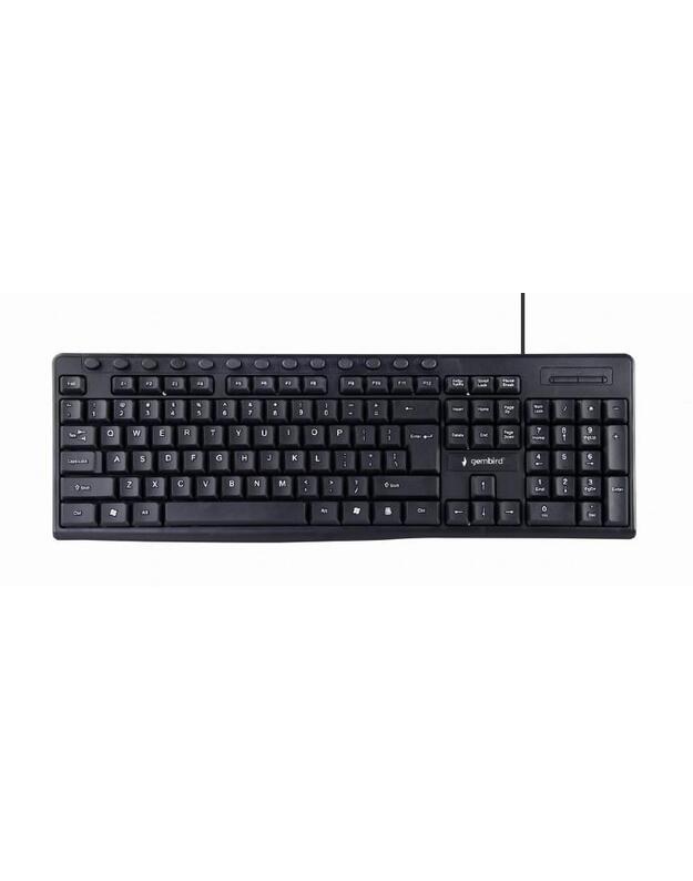 KLAVIATŪRA MULTIMEDIA USB ENG/BLACK KB-UM-107 GEMBIRD